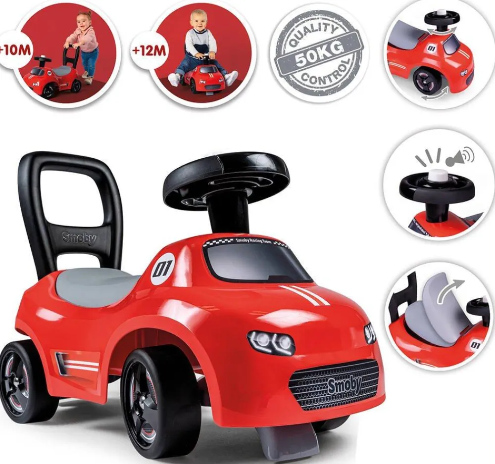 Smoby Porteur Auto En Couleur Rouge^ Trotteurs, Pousseurs, Porteurs Et Bascules