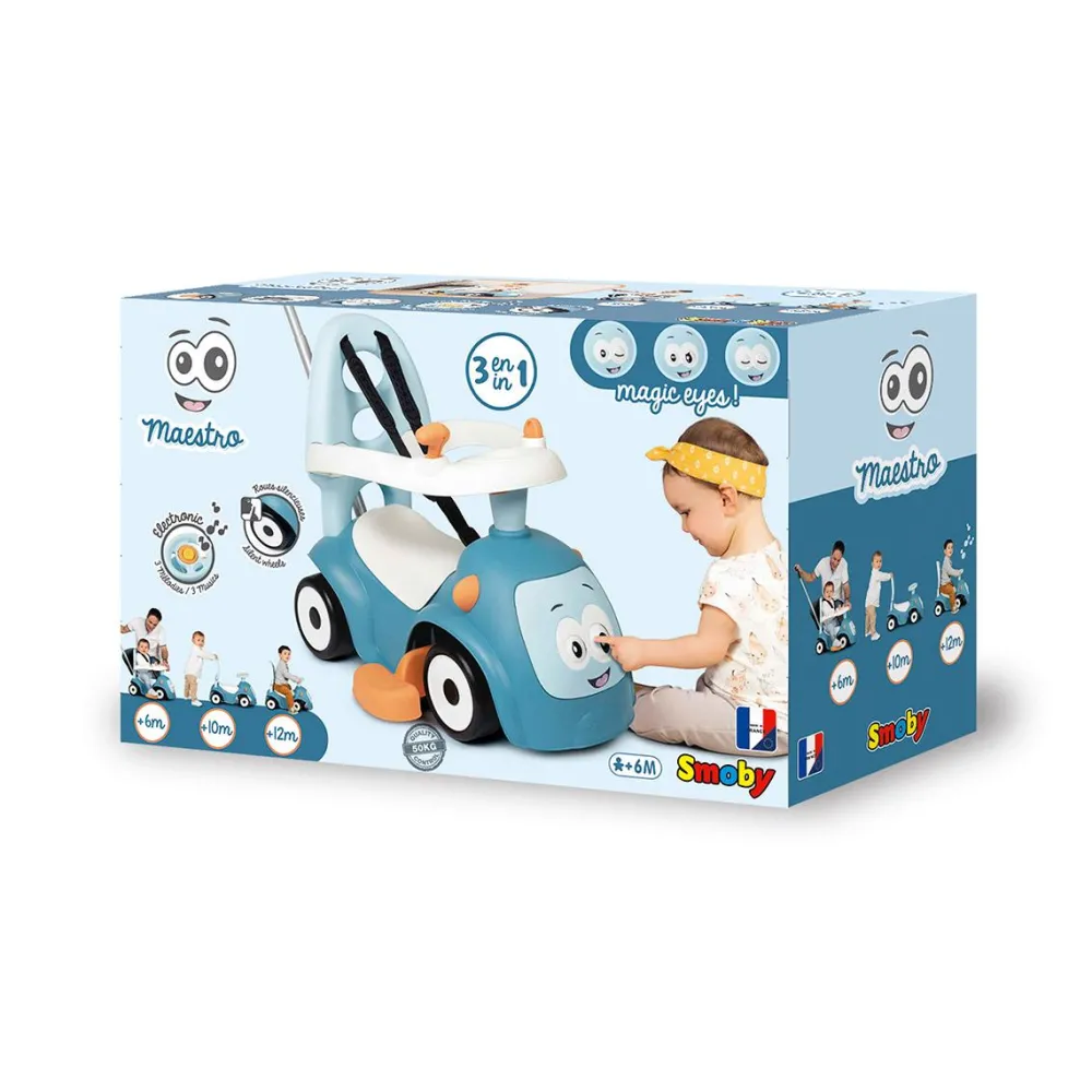 Smoby Porteur Maestro Balade Bleu -^ Trotteurs, Pousseurs, Porteurs Et Bascules