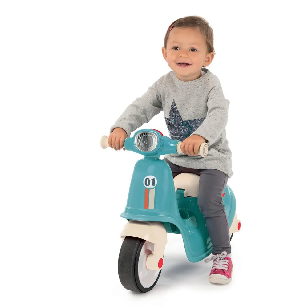 Smoby Porteur scooter bleu^ Trotteurs, Pousseurs, Porteurs Et Bascules