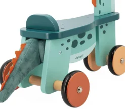 Janod Portosaurus - Porteur dinosaure en bois^ Trotteurs, Pousseurs, Porteurs Et Bascules