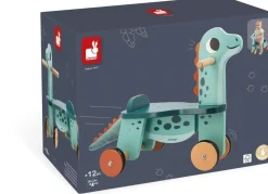 Janod Portosaurus - Porteur dinosaure en bois^ Trotteurs, Pousseurs, Porteurs Et Bascules