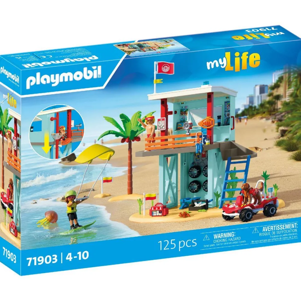 Playmobil Poste de secours et voiturette de plage My Life 71903^ Le Sport, Les Loisirs Et Les Vacances