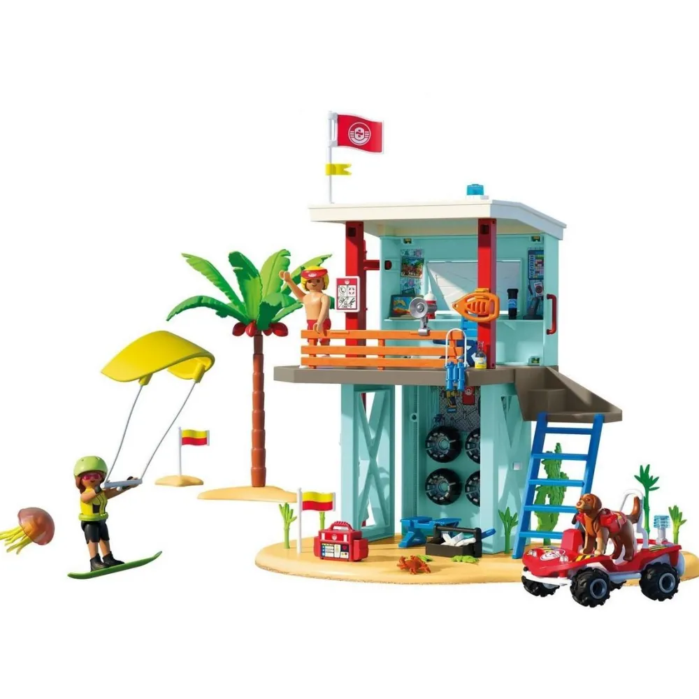 Playmobil Poste de secours et voiturette de plage My Life 71903^ Le Sport, Les Loisirs Et Les Vacances