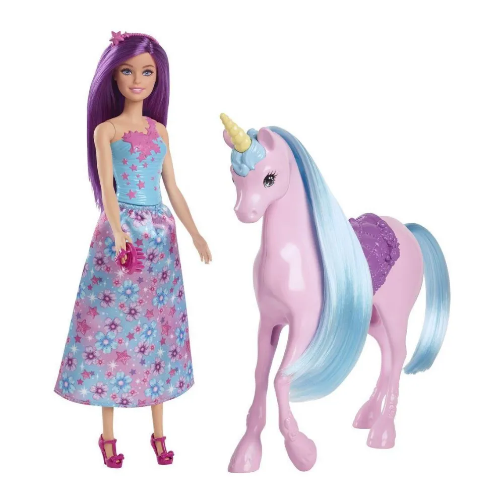Mattel Poupée Barbie et sa licorne^ Poupées Mannequins