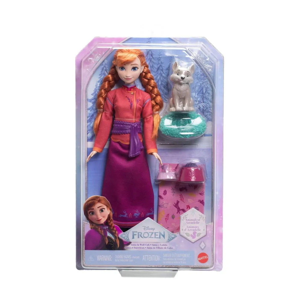 Mattel Poupée mannequin Anna et le louveteau - La Reine des Neiges^ Poupées Mannequins