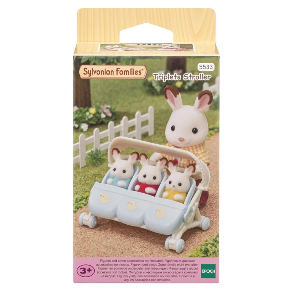 Sylvanian Families Poussette Triple - 5533^ Mini-Univers|Les Héros Et Personnages