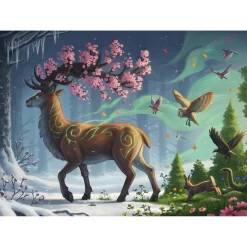 Ravensburger Puzzle 1000 pièces Le cerf du Printemps^ Puzzles De 1000 À 1499 Pièces
