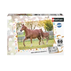 Nathan Puzzle 60 pièces Maman et Bébé Cheval^Enfant Puzzles Bébés Et Enfants