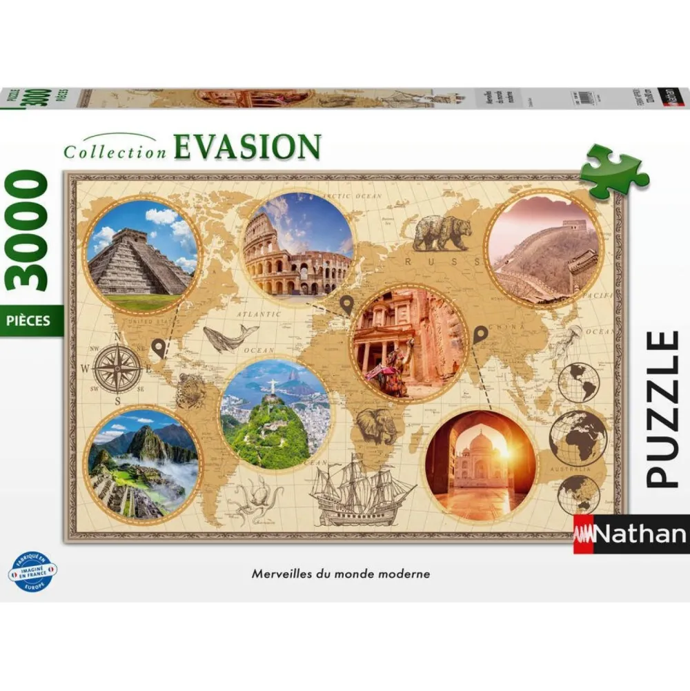 Nathan Puzzle 3000 pièces Merveilles du monde moderne - Collection évasion^ Puzzles De Plus De 2000 Pièces