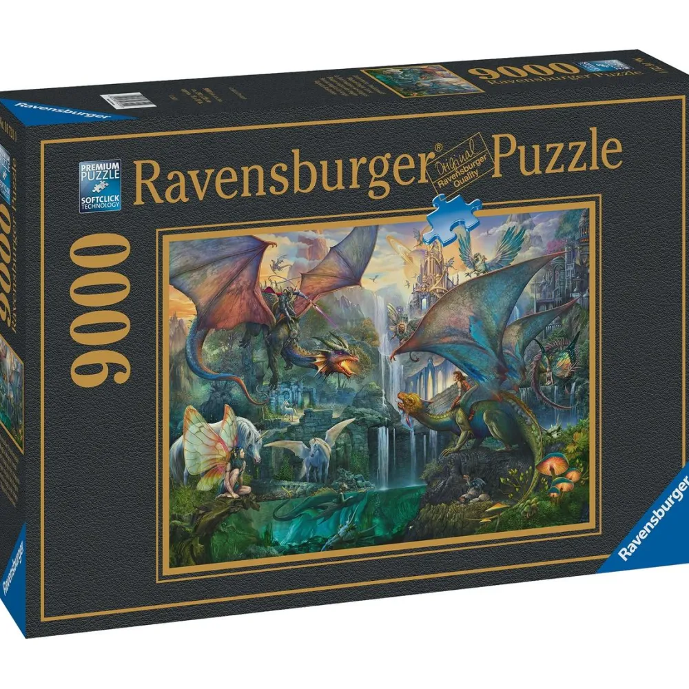 Ravensburger Puzzle 9000 pièces Forêt magique et dragons^ Puzzles De Plus De 2000 Pièces
