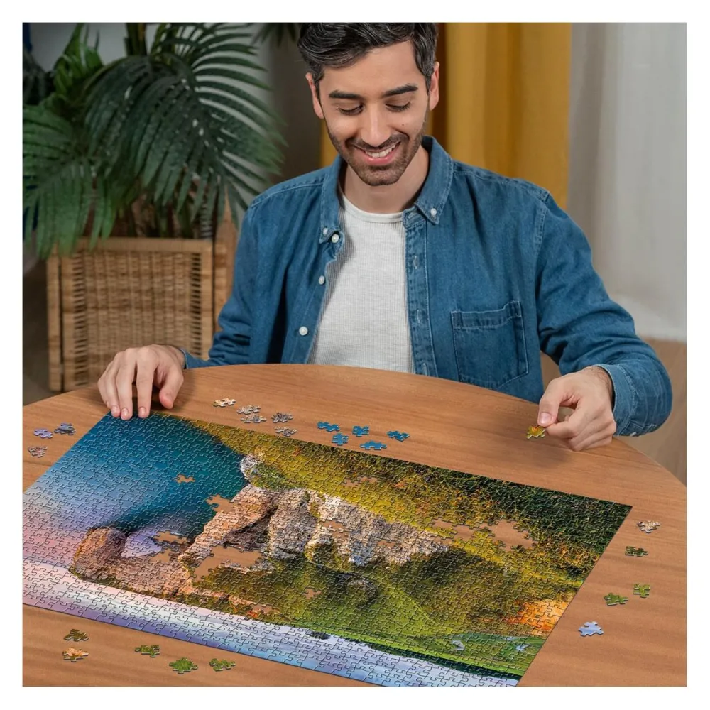 Nathan Puzzle 1000 pièces Vue surles falaises d'Etretat - Collection Des Racines et des Ailes^ Puzzles De 1000 À 1499 Pièces