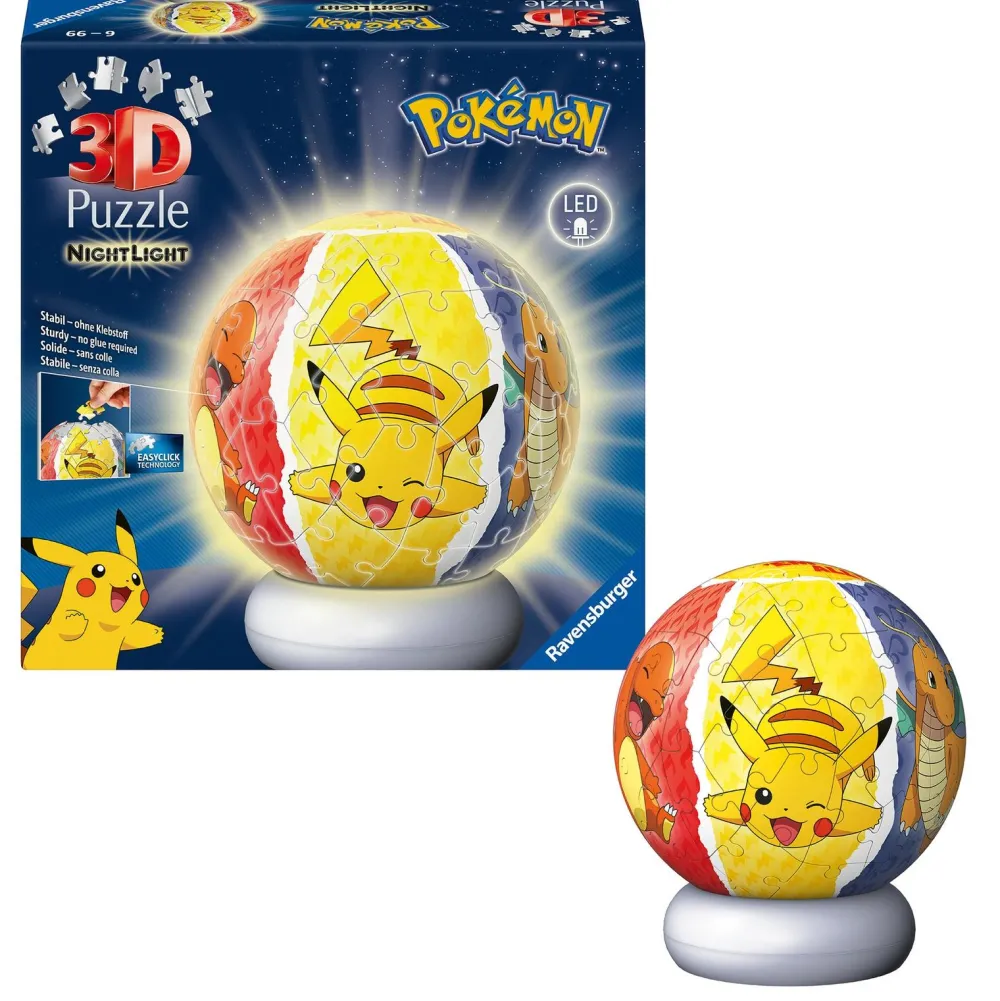 Ravensburger Puzzle ball 3D 72 pièces Pokémon illuminé^ Puzzles 3D