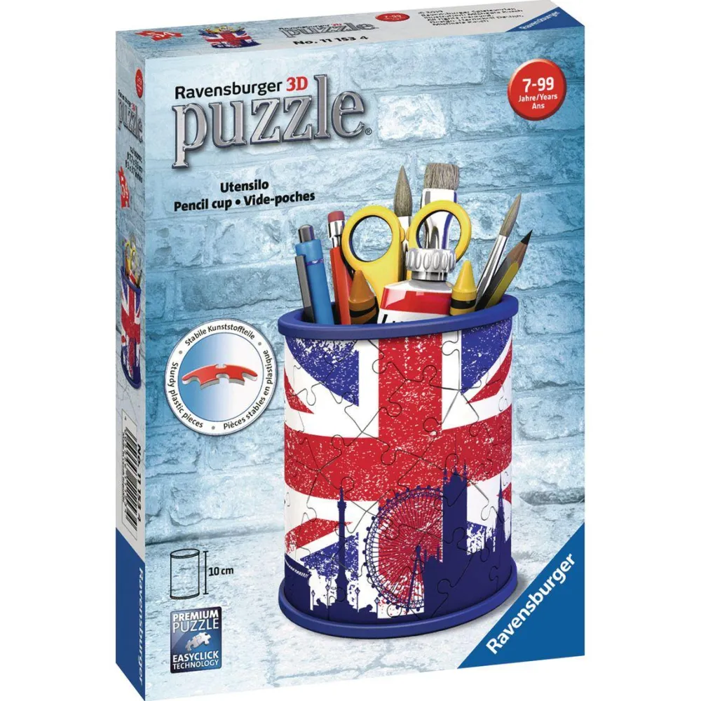 Ravensburger Puzzle 3D Pot à crayons : Union Jack^ Puzzles 3D