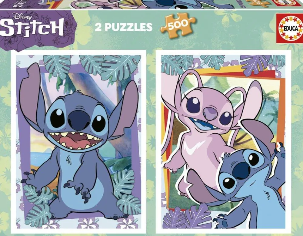 Educa Borras Puzzle Disney Stitch 2x500 Pièces - Référence 19732^ Puzzles De 500 À 999 Pièces