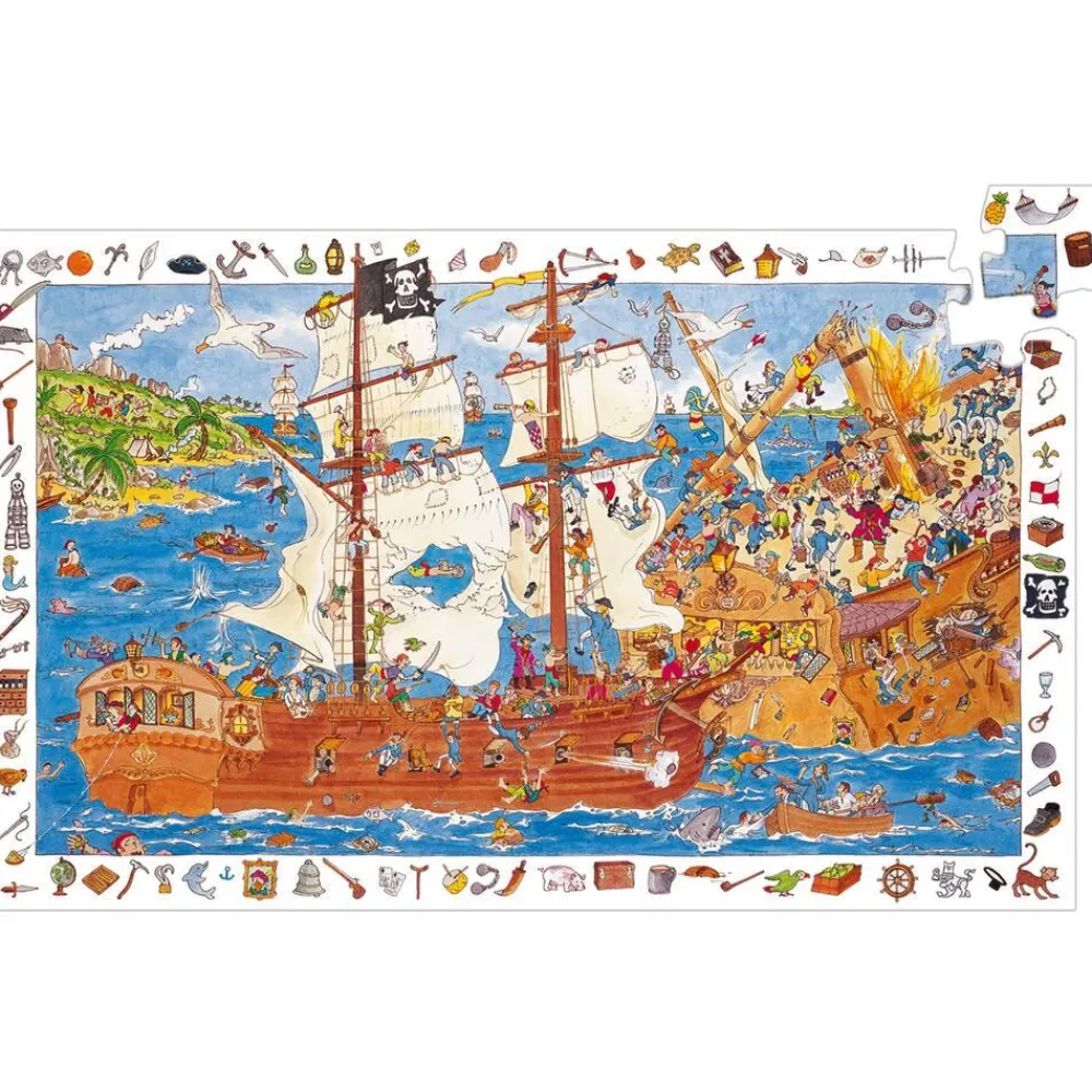 Djeco Puzzle Observation 100 Pièces - Les Pirates -^ Puzzles De 100 À 499 Pièces