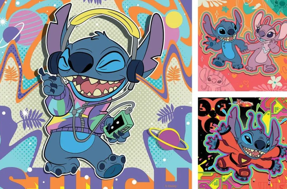 Ravensburger Puzzle 3x49 pièces - Stitch - Jouer toute la journée^Enfant Puzzles Bébés Et Enfants