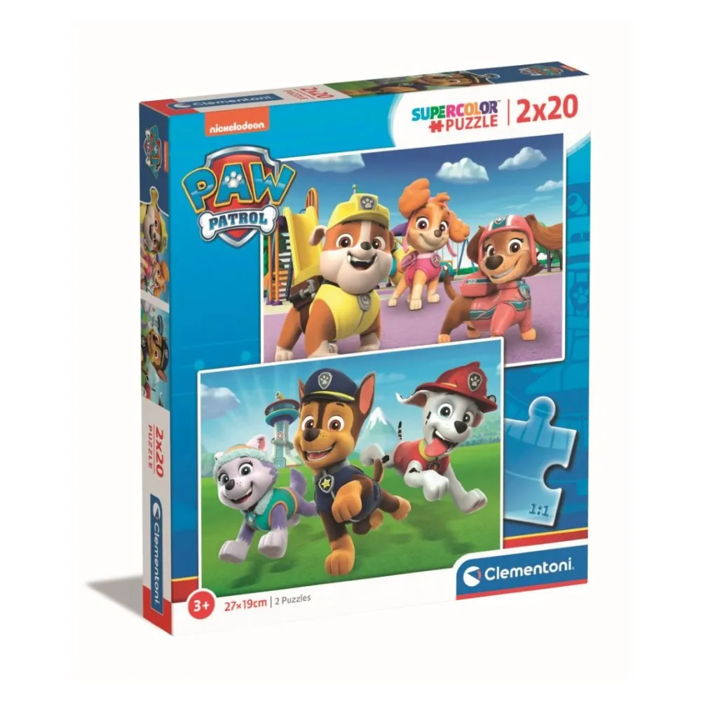 Clementoni Puzzle 2X20 pièces SuperColor La Pat Patrouille^Enfant Puzzles Bébés Et Enfants