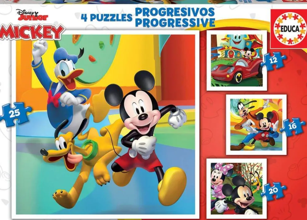 Educa Borras Puzzles Progressifs Mickey -^Enfant Puzzles Bébés Et Enfants
