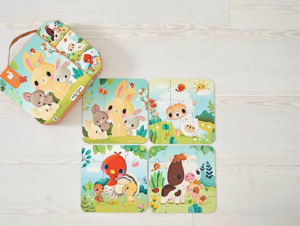 Janod Puzzles Évolutifs avec animaux de la ferme^Enfant Puzzles Bébés Et Enfants