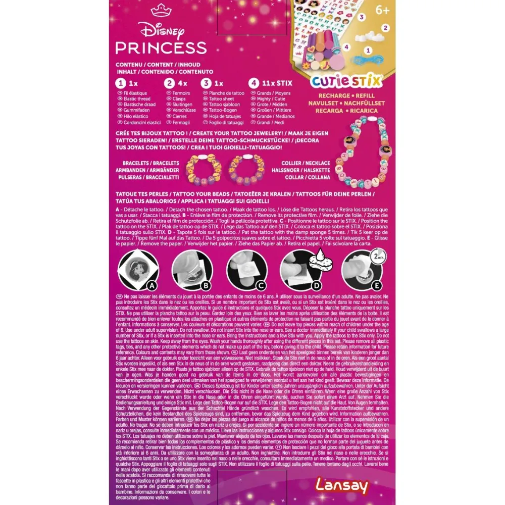 Lansay Recharge Cutie Stix Disney Princesses^ Perles, Bijoux Et Perles À Repasser