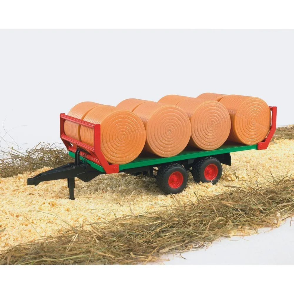 Bruder Remorque de Transport de Paille avec 8 Bottes Rondes^ Véhicules Agricoles Et De Chantier