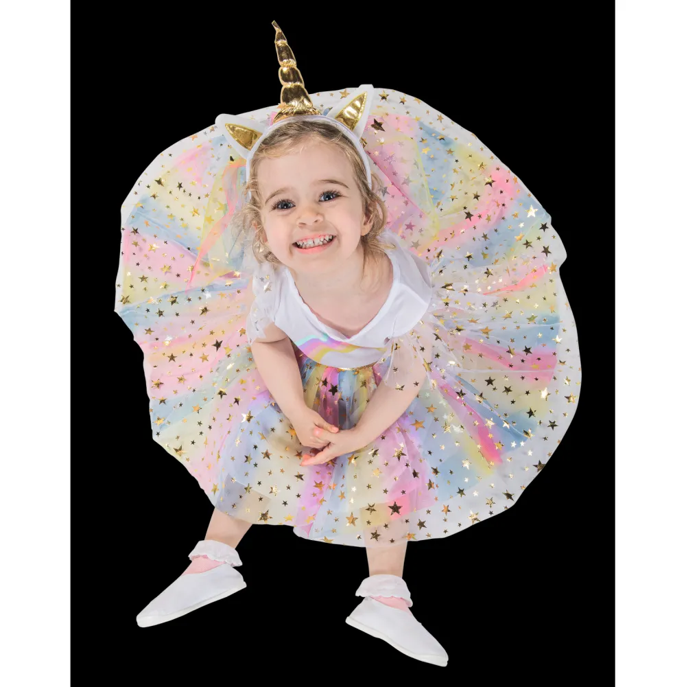 Robe Licorne avec serre-tête - taille 5/7 ans^ Déguisements Princesses Et Fées