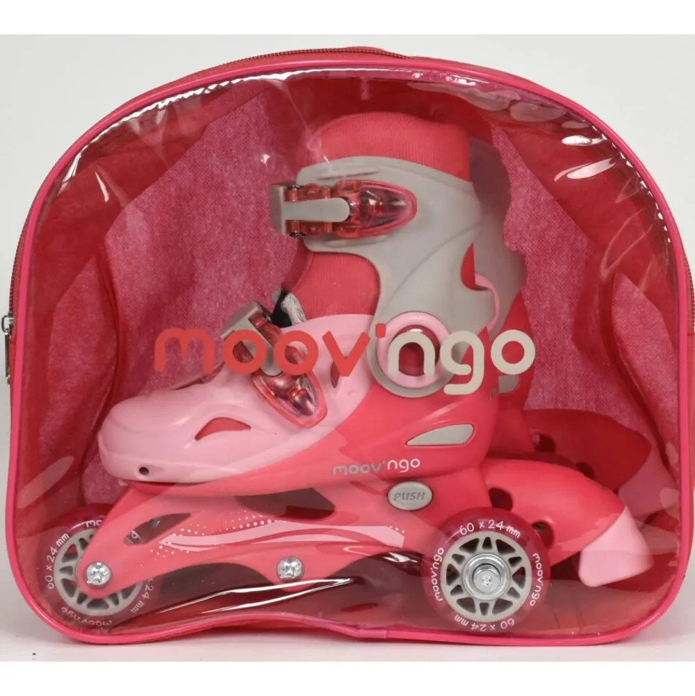 Moov'ngo Rollers évolutifs 3 roues rose taille 30-33^ Rollers, Skates Et Protections
