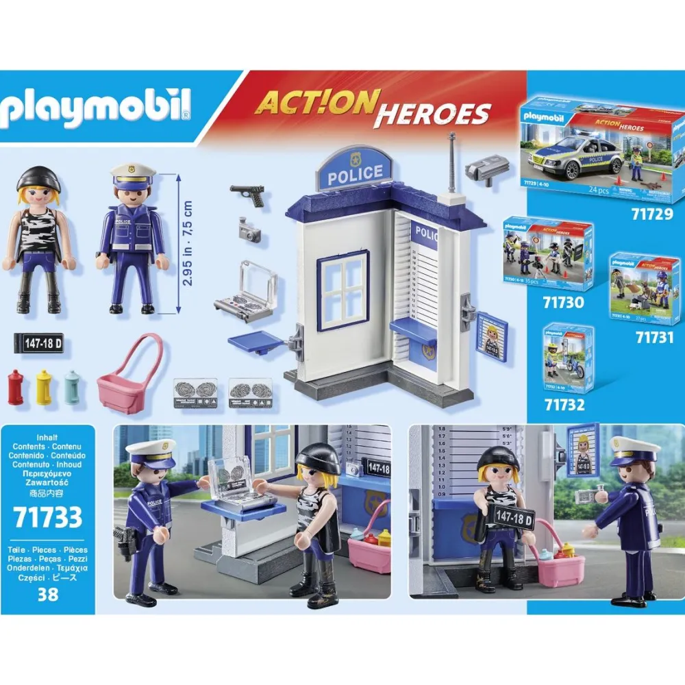 Playmobil Salle d'interrogatoire de police Starter Pack ACTION HEROES 71733^ La Ville, La Police Et Les Secours