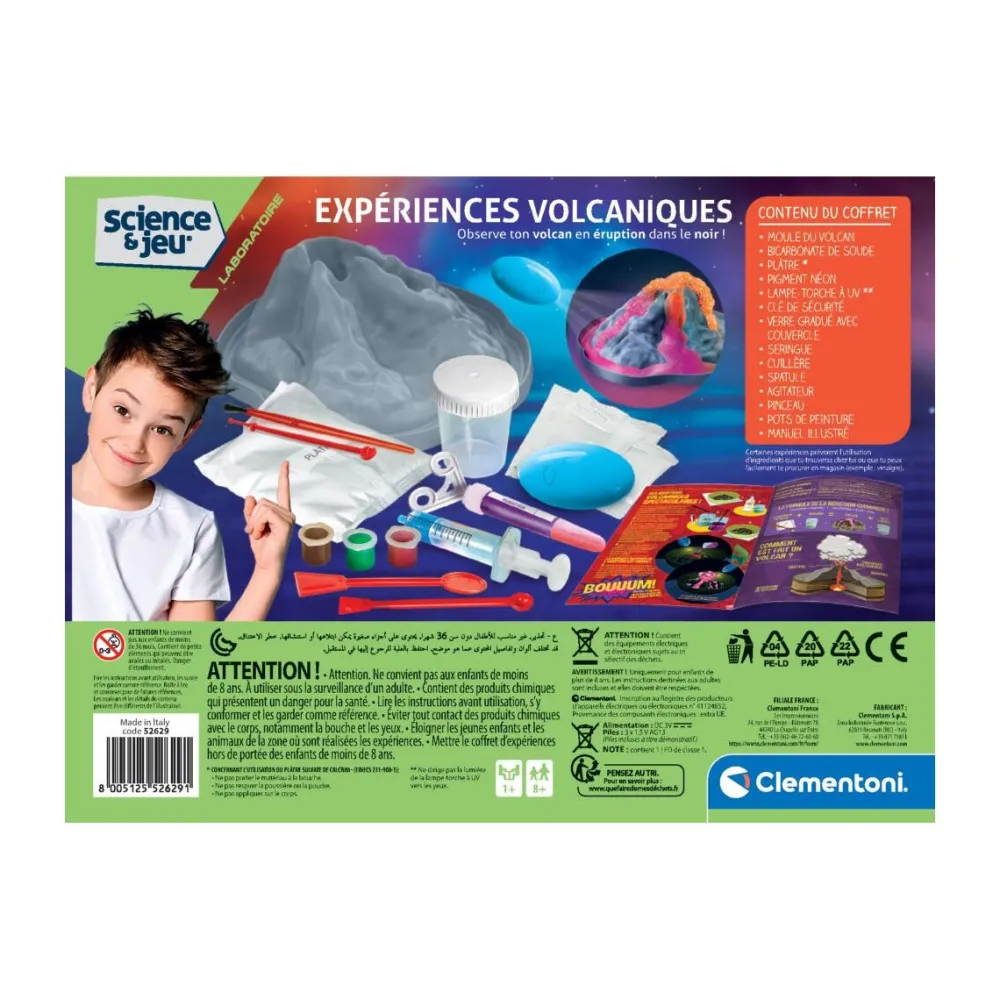 Clementoni Science et Jeu - Expériences volcaniques^ Botanique Et Géologie