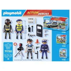 Playmobil Set métiers de la police : 4 policiers ACTION HEROES 71730^ La Ville, La Police Et Les Secours