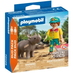 Playmobil Soigneur et rhinocéros - Duo 72025^ Les Animaux