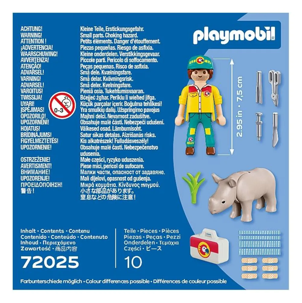 Playmobil Soigneur et rhinocéros - Duo 72025^ Les Animaux