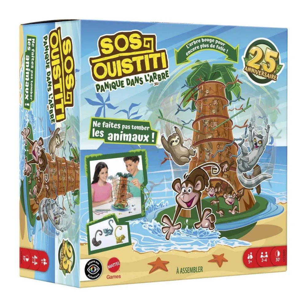Mattel Games Sos Ouistiti : Panique dans l'arbre - 25 ANS^ Jeux D'Action Et D'Adresse