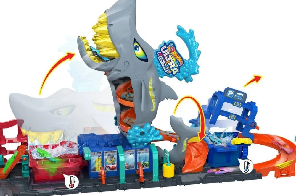 Mattel Station de Lavage requin Hot Wheels^ Circuits Et Pistes