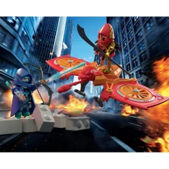 Playmobil Super-héros et son drone contre un ninja Heroes 71833^ Les Monstres, Les Robots Et La Science-Fiction