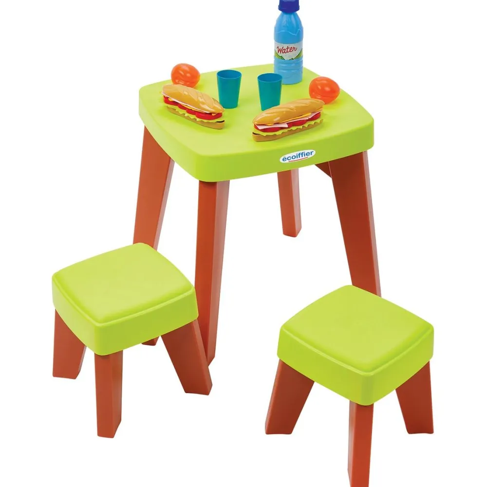 Ecoiffier Table de pique-nique avec 2 tabourets^ Dinette Et Accessoires