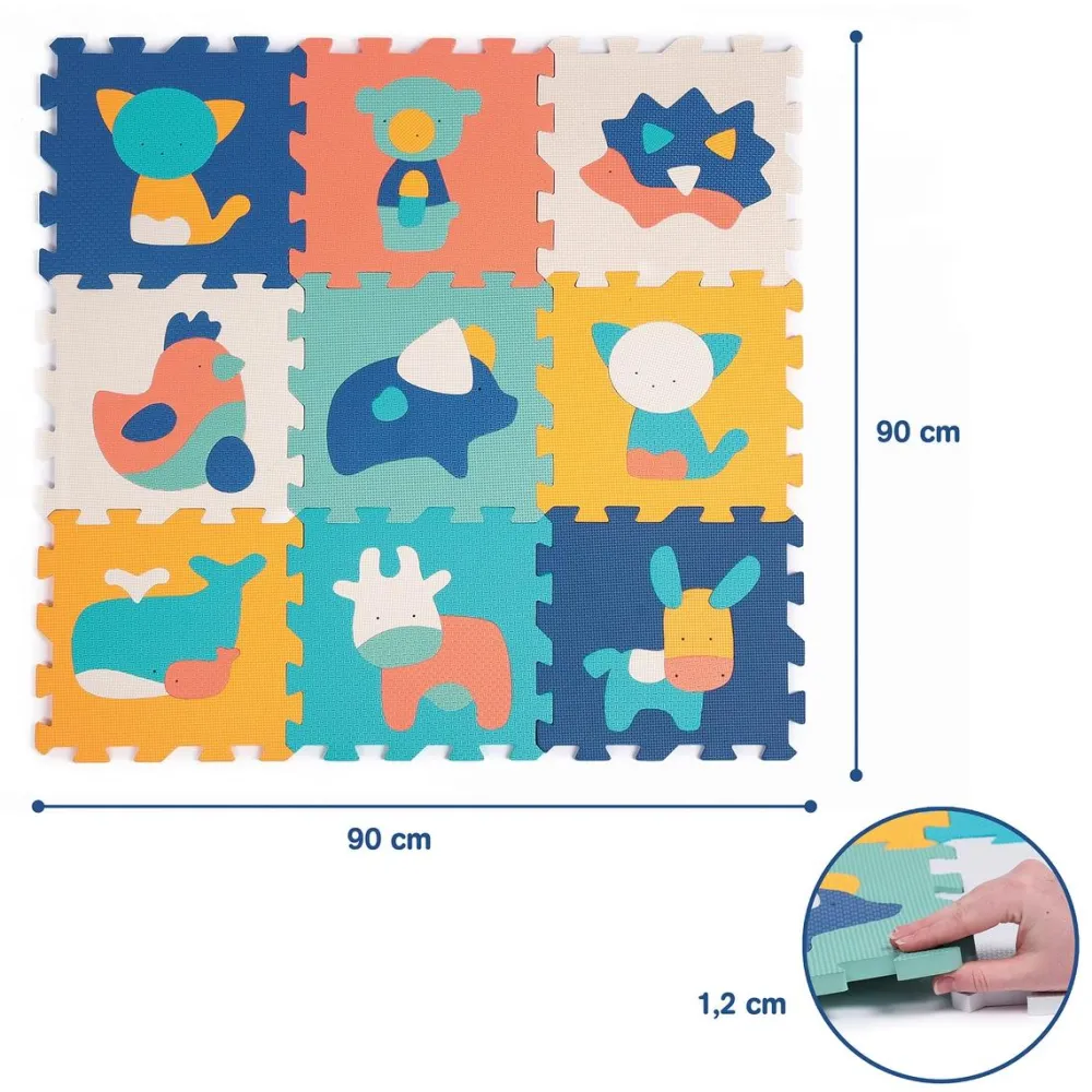 Ludi Tapis 9 dalles mousse Animaux^ Tapis, Portiques Et Tables D'Activités