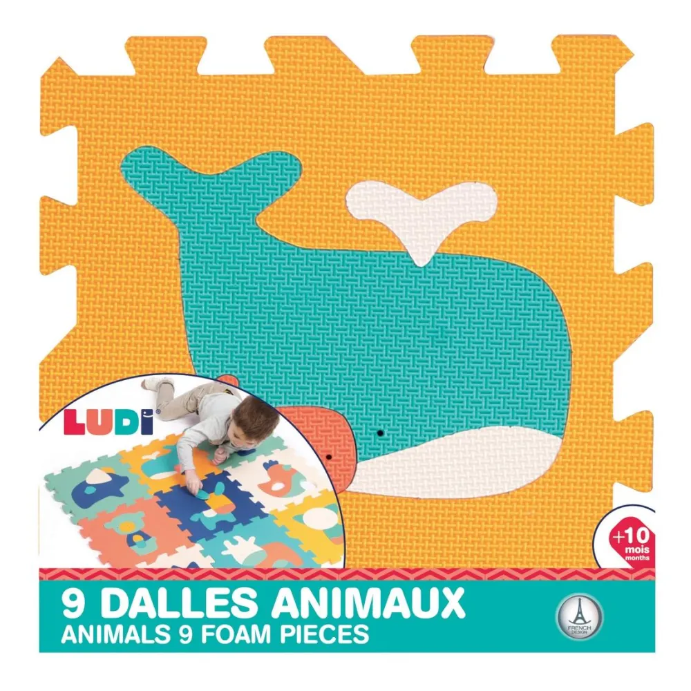 Ludi Tapis 9 dalles mousse Animaux^ Tapis, Portiques Et Tables D'Activités