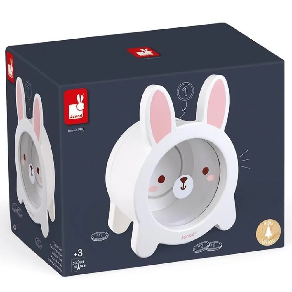 Janod Tirelire En Bois, Forme De Lapin^ Bar À Tirelires