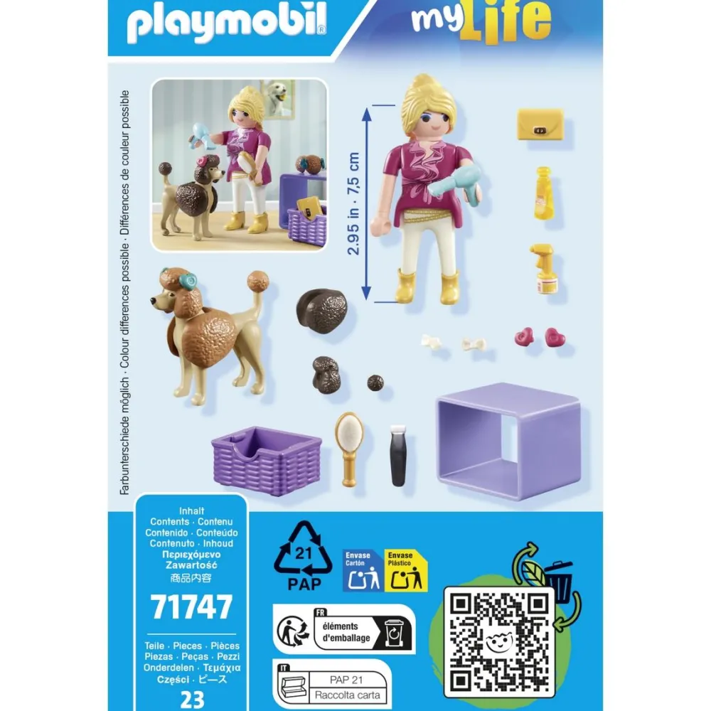 Playmobil Toiletteuse avec caniche et accessoires My Life 71747^ Les Animaux