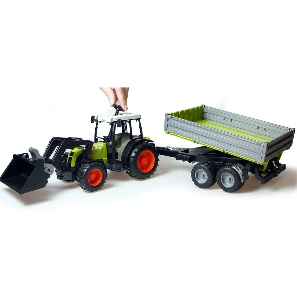 Bruder Tracteur Claas avec fourche et remorque^ Véhicules Agricoles Et De Chantier