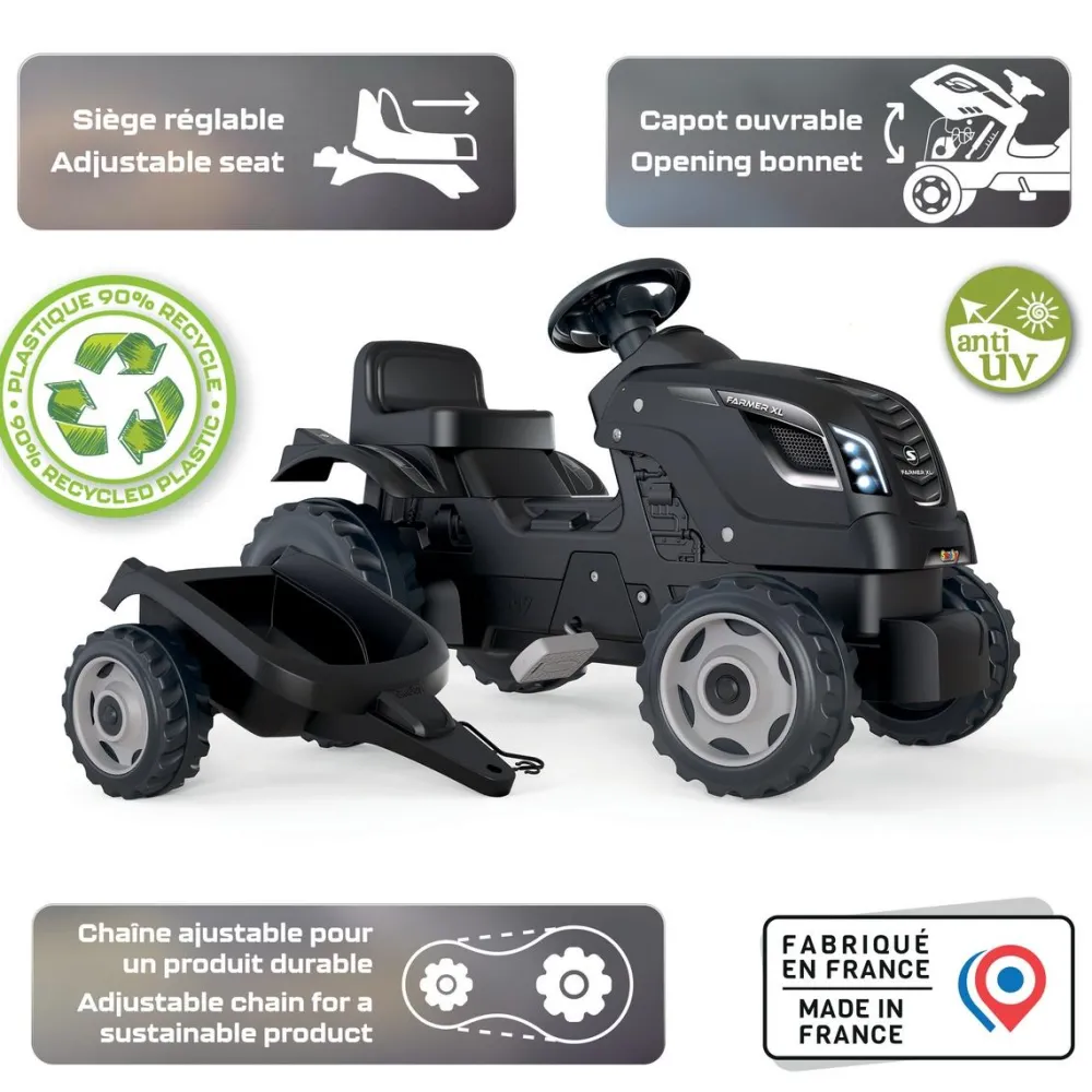 Smoby Tracteur Farmer XL avec remorque^ Véhicules D'Extérieur