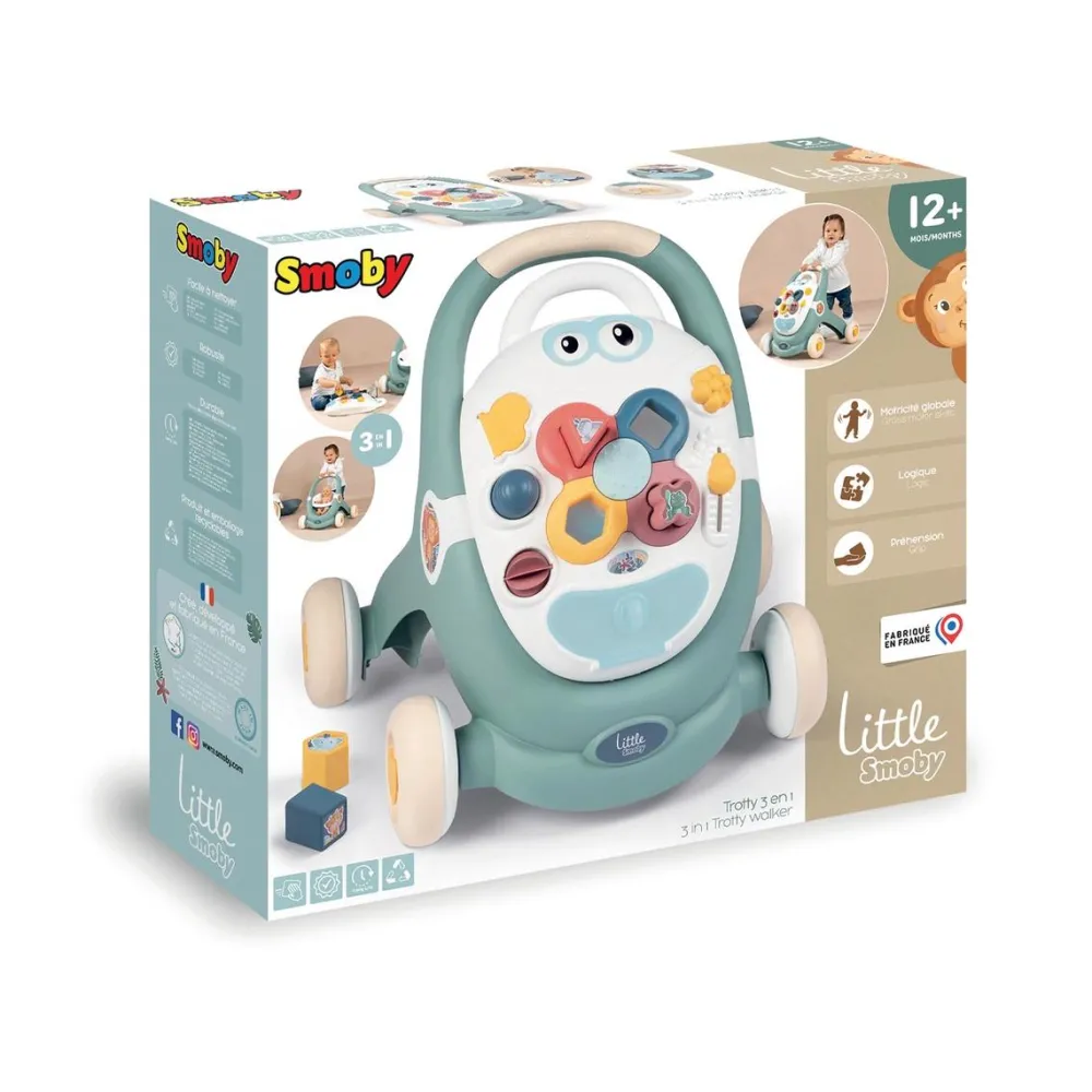 Smoby Trotti 3 en 1 - Little^ Trotteurs, Pousseurs, Porteurs Et Bascules