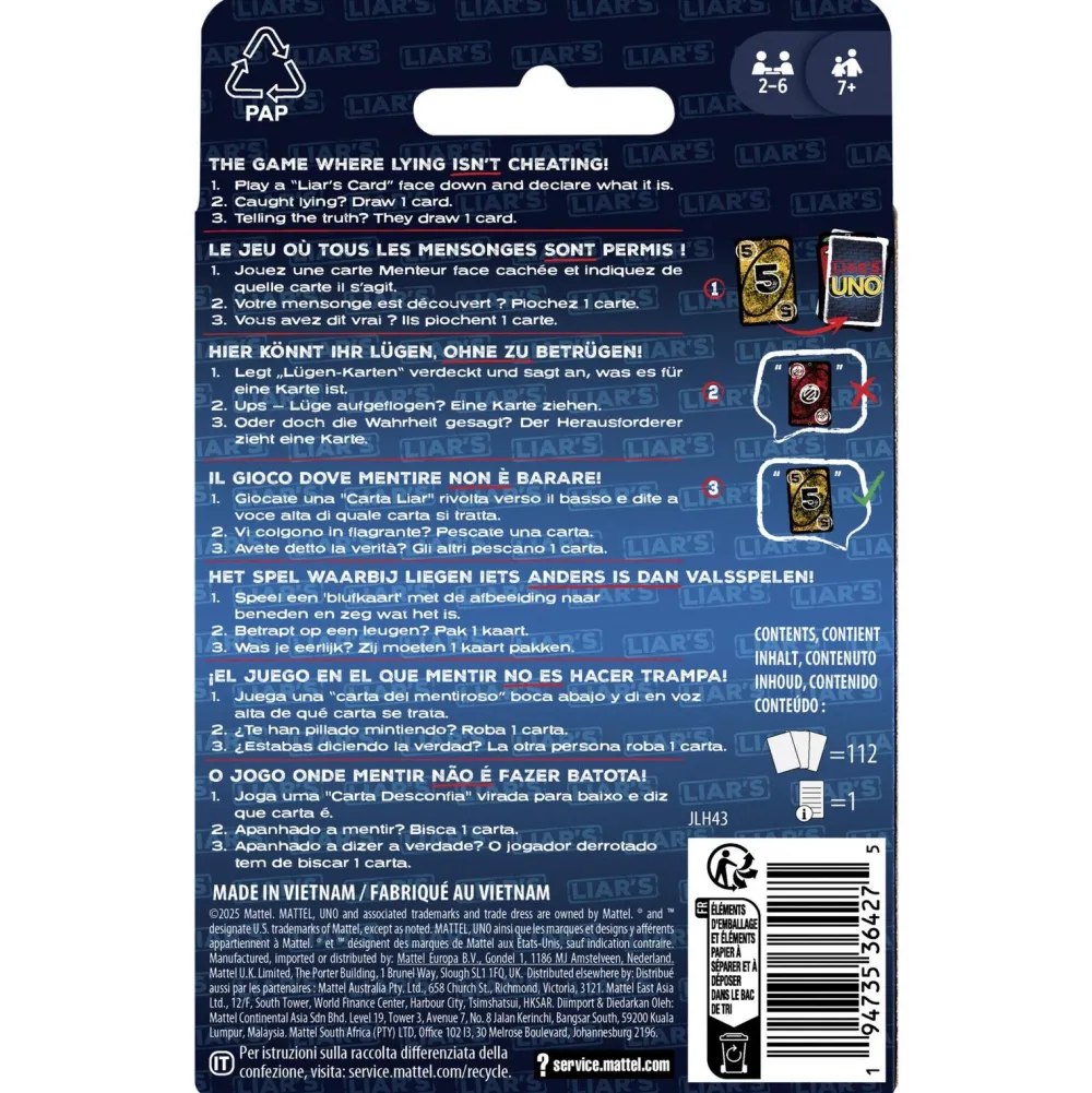 Mattel Games UNO Menteur^ Jeux D'Ambiance