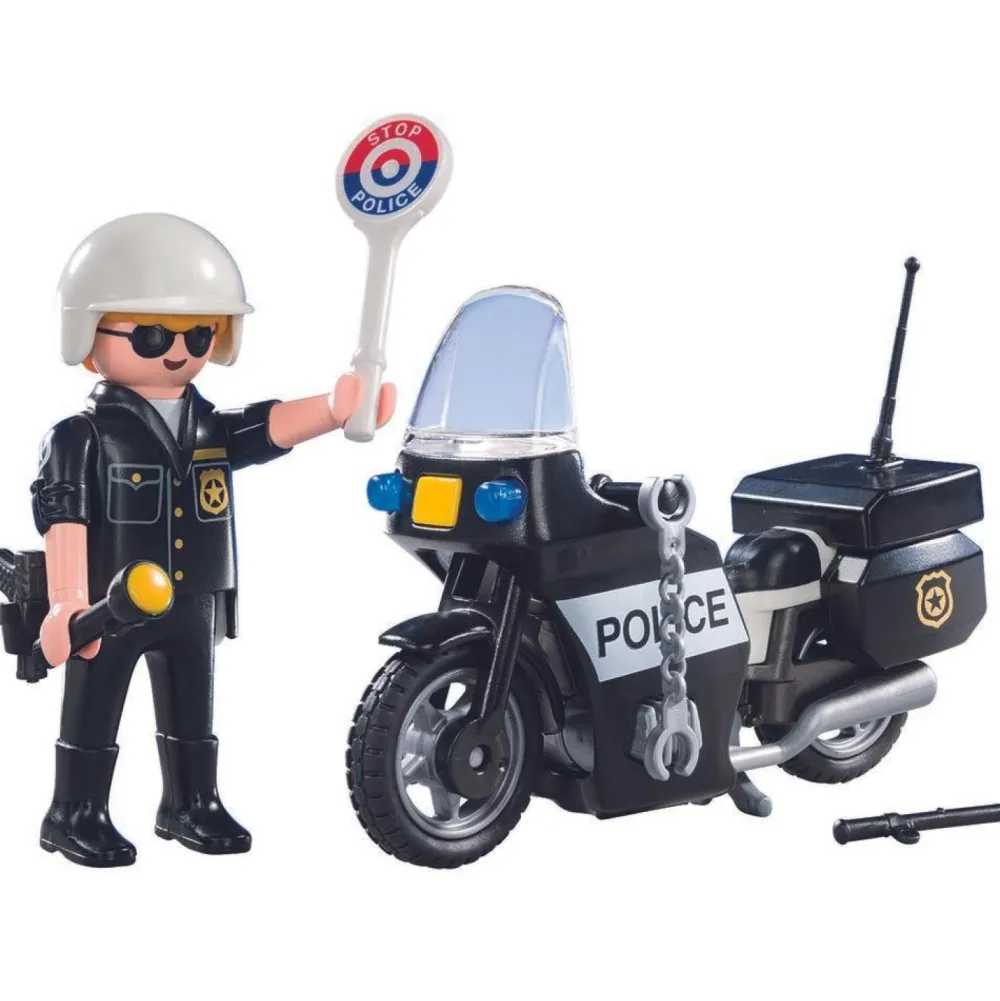 Playmobil Valisette Motard de police City Action 5648^ La Ville, La Police Et Les Secours