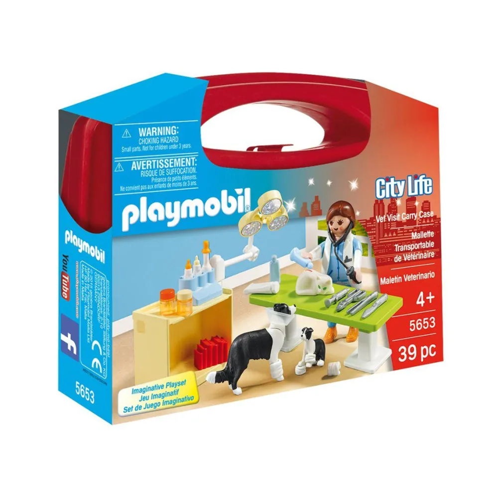 Playmobil Valisette Vétérinaire City Life 5653^ Les Animaux|La Ville, La Police Et Les Secours