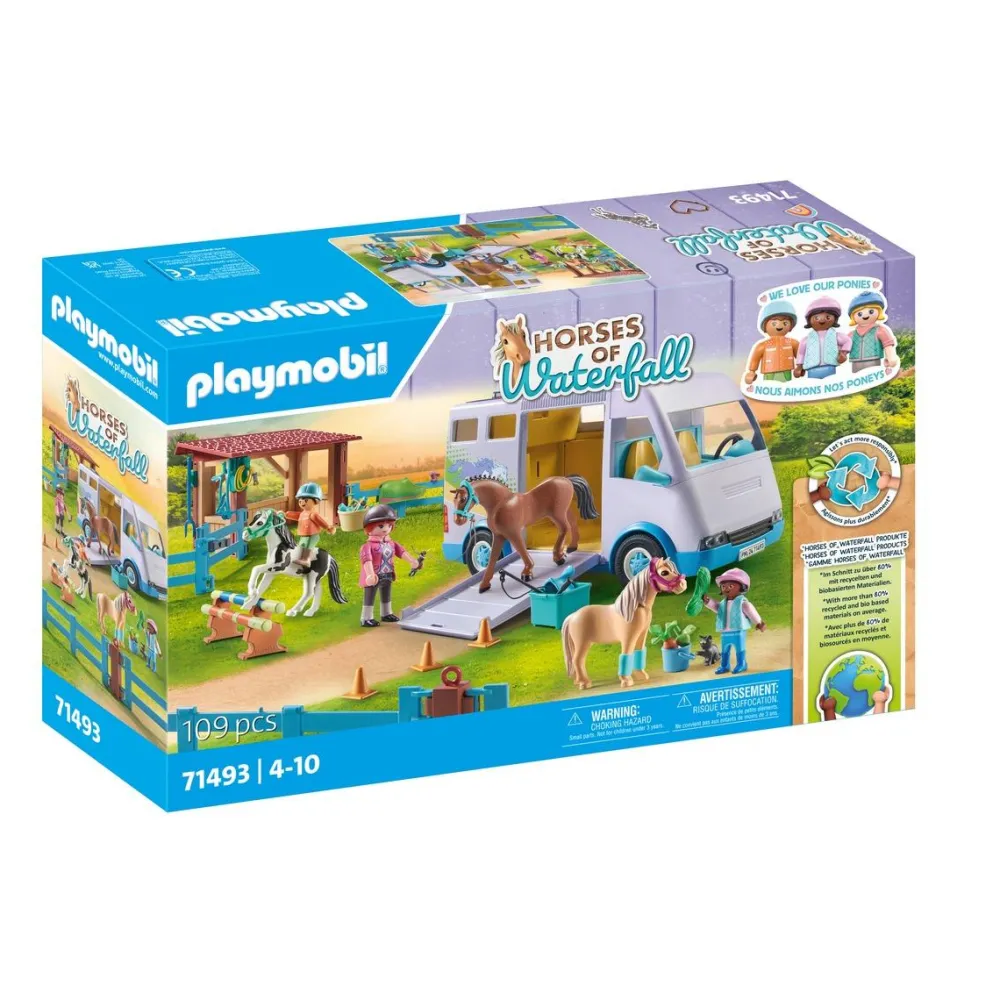 Playmobil Van pour cheval et poneys avec enclos Horses of Waterfall 71493^ Les Animaux