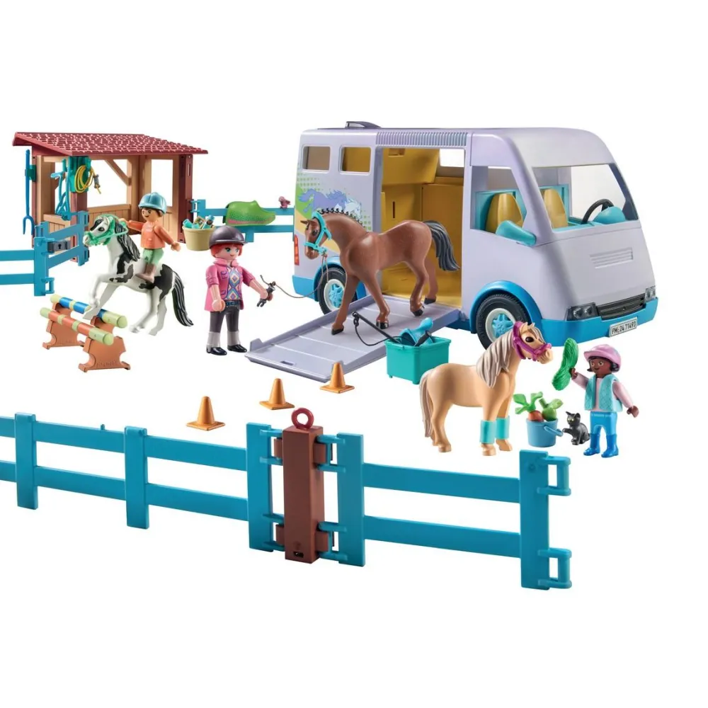 Playmobil Van pour cheval et poneys avec enclos Horses of Waterfall 71493^ Les Animaux