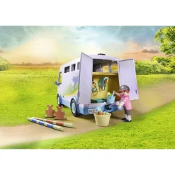 Playmobil Van pour cheval et poneys avec enclos Horses of Waterfall 71493^ Les Animaux