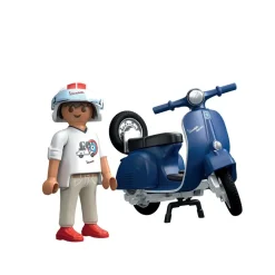 Playmobil Vespa 150 Sprint Veloce 1969 Bleu 71622^ Le Sport, Les Loisirs Et Les Vacances